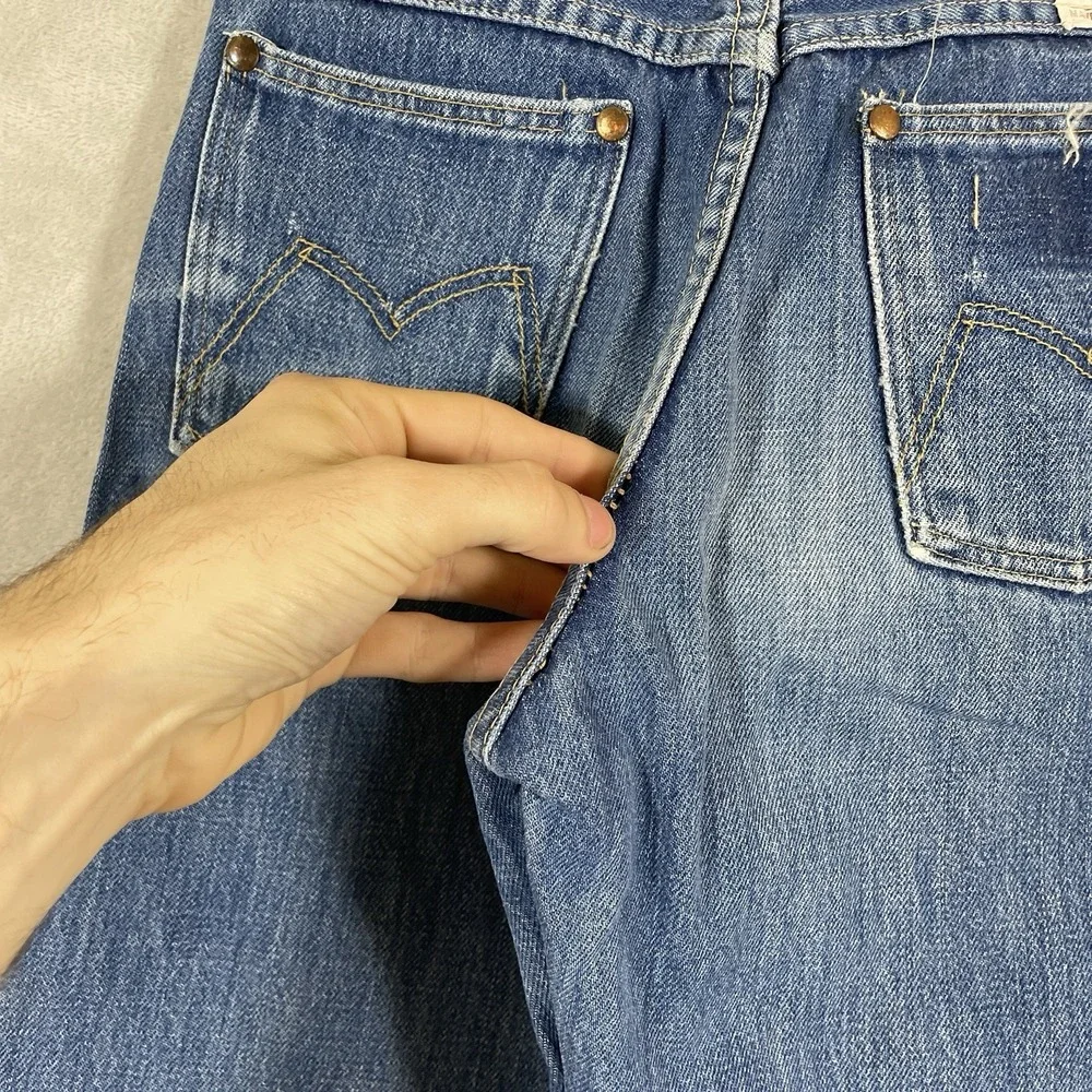 Vtg 60s Sanforized Blue Bell Wrangler Maverick Jeans Kids 10 24x24 Repaired True